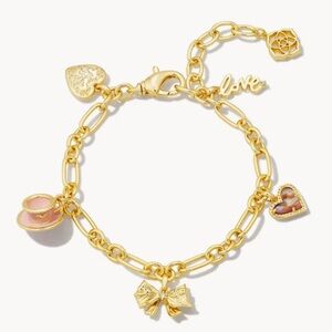Kendra Scott x LiveShackFancy Gold Charm Bracelet in Pink Mix